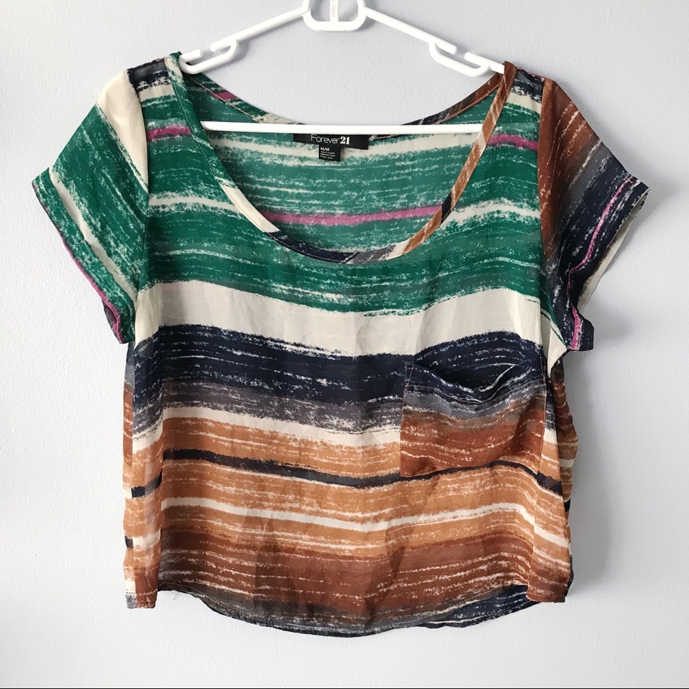 Forever 21 Brush Striped Blouse